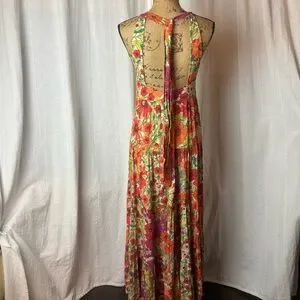 NATURAL LIFE | Dresses | Nwot Natural Life Halle Printed Halter Maxi Tiered  Dress Fuchsia Floral Size Xs | Poshmark